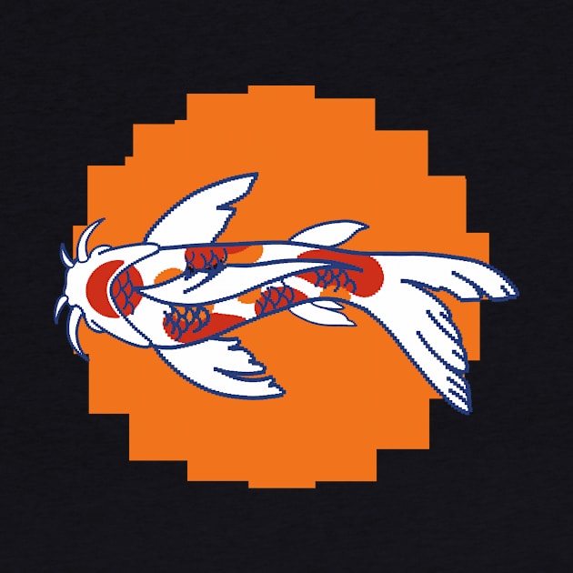 Koi pixelart orange by Tulangrusuck